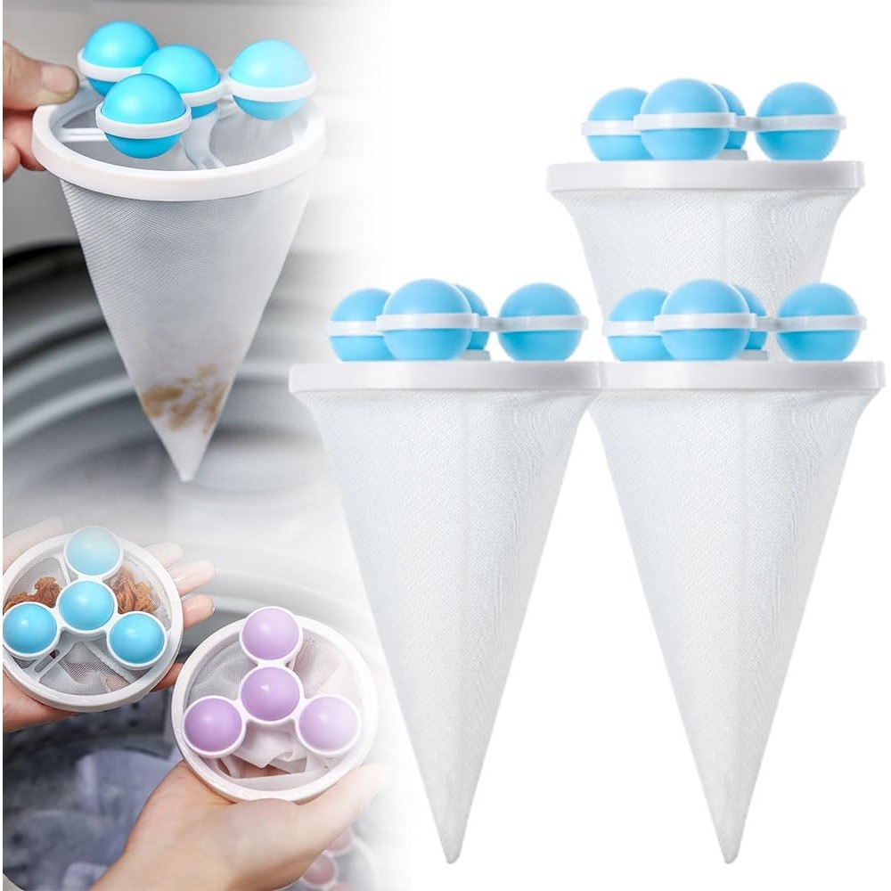 ถุงดักขนลอยน้ำเครื่องซักผ้า Floating Lint Catcher Bag ใช้ซ้ำได้ สำหรับขนสัตว์ ผม และผ้าสำลี
