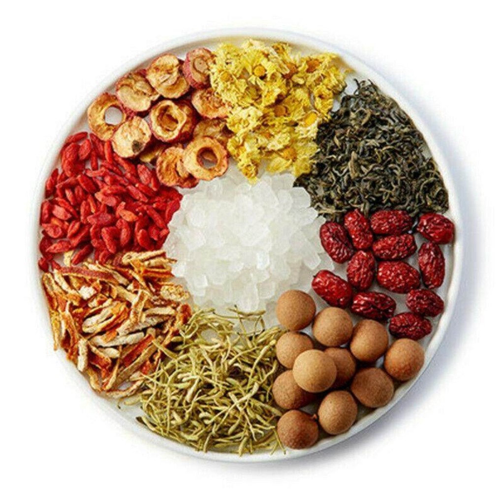 12 ชิ้น 15 กรัม/ถุงวันที่สีแดงลําไยชาแปดสมบัติชา Ba Bao Cha สมุนไพรจีน