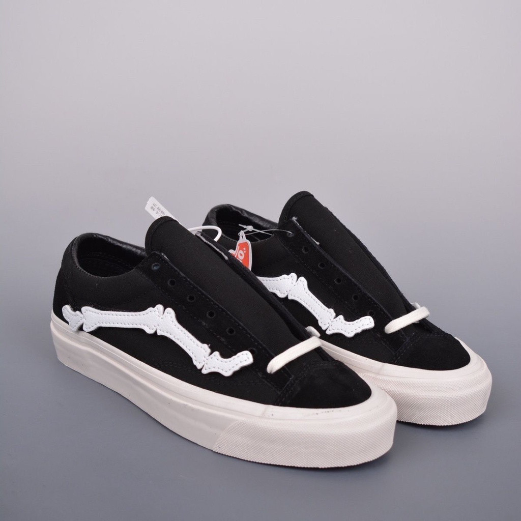 รองเท้าผ้าใบสไตล์ Van Blends Vault Og 36 Bone Joint Board สำหรับผู้ชายและผู้หญิง สีดำ สีขาว VAN S S