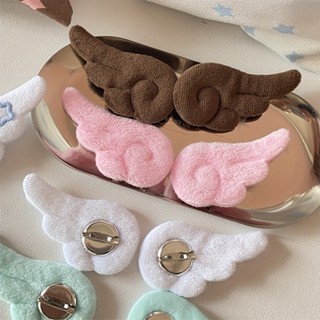 Steve 1 คู่ตุ๊กตา Angel Wings เข็มกลัดตกแต่งกระเป๋า Badge