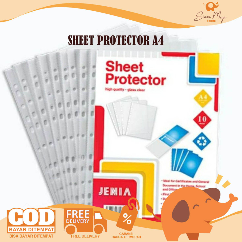 Jenia Sheet Protector A4 บรรจุ 10 ชิ้น / PP Pocket Paper Protector
