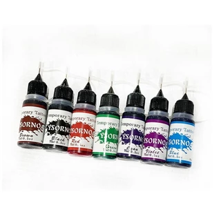 หมึกสักชั่วคราว TPKSF, DIY Body Art Gloss Tint สีกึ่งถาวรปลอมหมึกทั่วไป, 10ml อุปกรณ์แต่งหน้าสีครีมสักวาดด้วยมือ