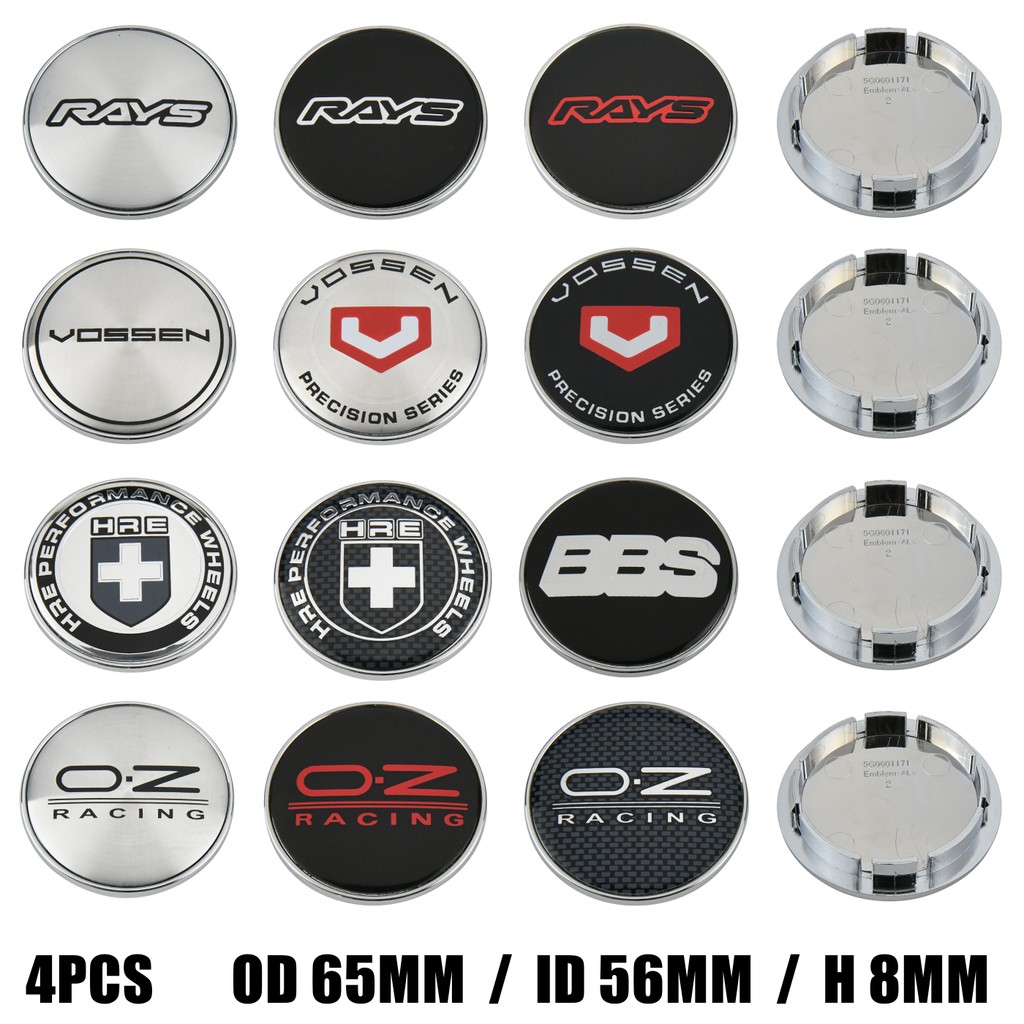 4ตัว ฝาครอบดุมล้อ RAYS 65มม ฝาปิดดุมล้อ VOSSEN ขอบ OZ Racing สติ๊กเกอร์ ฝาครอบล้อ HRE สําหรับ Volkswagen