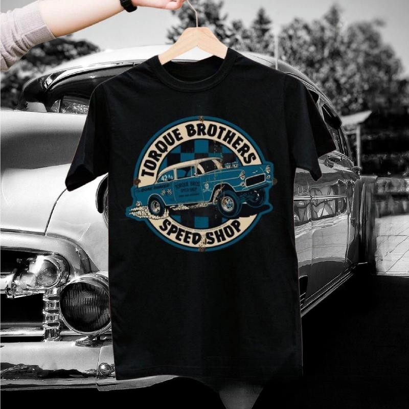 เสื้อยืดแขนสั้น TORQUE BROTHERS สำหรับผู้ชาย ทำจากผ้าคอตตอน สไตล์ย้อนยุค
