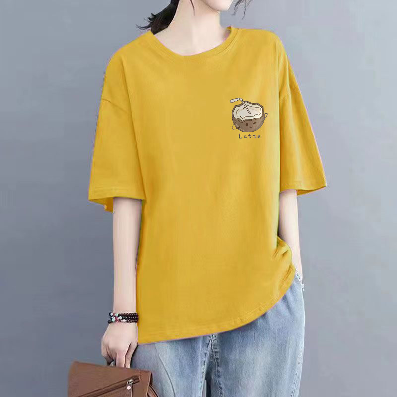เสื้อยืดสําหรับผู้หญิงเสื้อผ้า แขนสั้น ใหม่สบายๆฤดูร้อน tshirt ผู้หญิงรอบคอหลวมแฟชั่นผู้หญิงเสื้อยืด