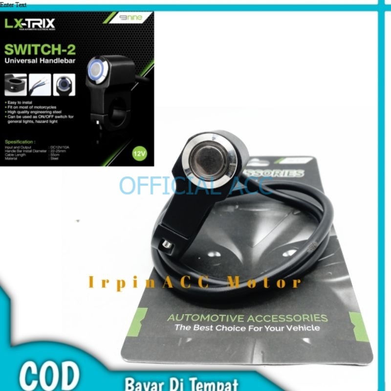 LUMINOS สวิตช์ไฟ 3 จุด สวิตช์เปิด-ปิดรถจักรยานยนต์ 9NINE LUMINOS แฮนด์เหล็กเต็ม