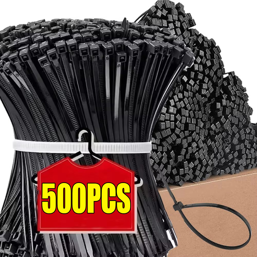 Weatherproof Cable Ties Self-Locking Design, 500 ชิ้น 3 มม.X 100 มม./150 มม.,ติดตั้งง่ายสําหรับเครือข่าย DIY & Organizing