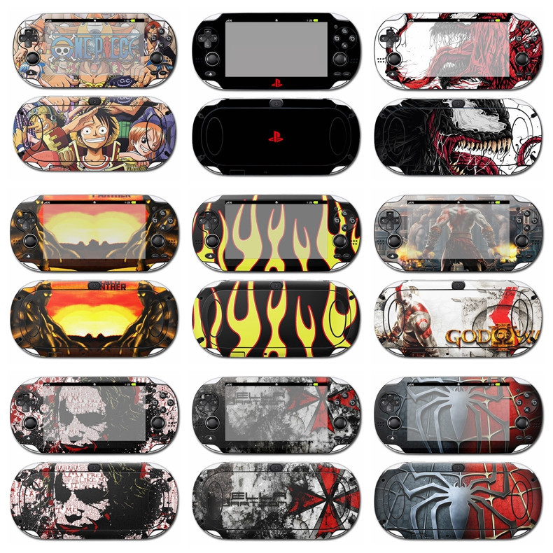 91 สีสติกเกอร์ผิวเข้ากันได้กับ Sony PS Vita 1000 ไวนิล Decal ชุดฟิล์มป้องกันห่อสําหรับ PlayStation Vita PSV 1000 คอนโซล
