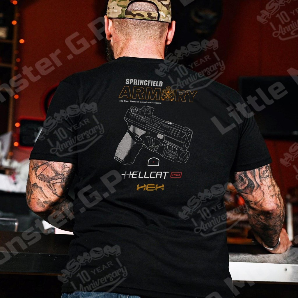 Springfield Armory Hellcat Pro Short Sleeve เสื้อยืดผ้าฝ้ายพรีเมี่ยม 100% 321