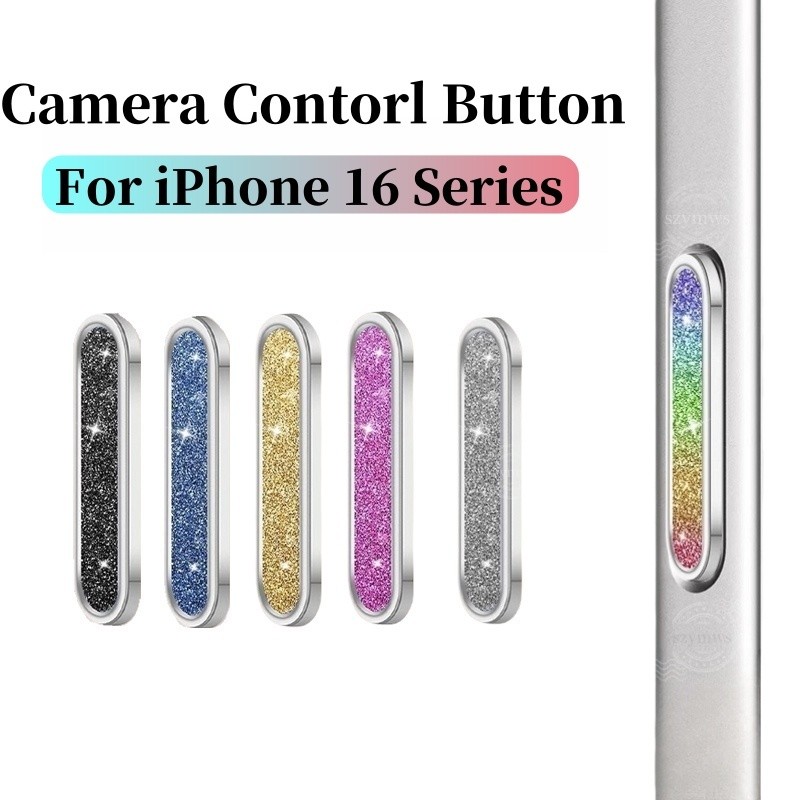 พรีเมี่ยมglitterกล้องปุ่มควบคุมฟิล์มสําหรับiphone 16 Pro Max 16 Plus Anti-scratch Handleปุ่มควบคุมป้องกันเข้ากันได้กับเคสโทรศัพท์