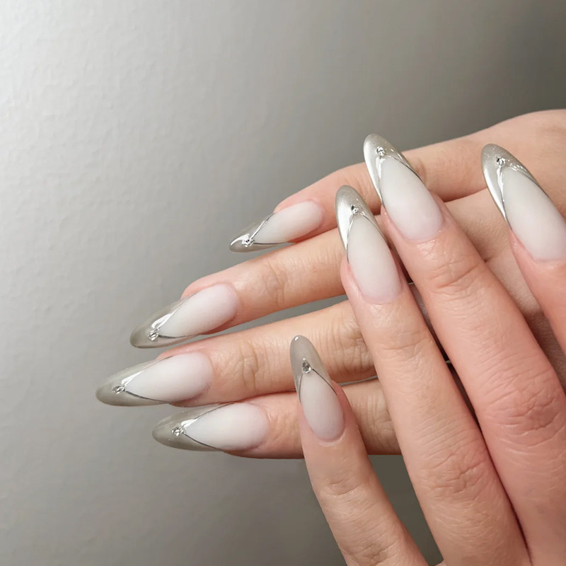 3d Rhinestones Gold Silver Star Moon Bronzing สติ๊กเกอร์ติดเล็บ Retro Boho สไตล์ออกแบบสายกาว Slider Decals - รูปที่ 3