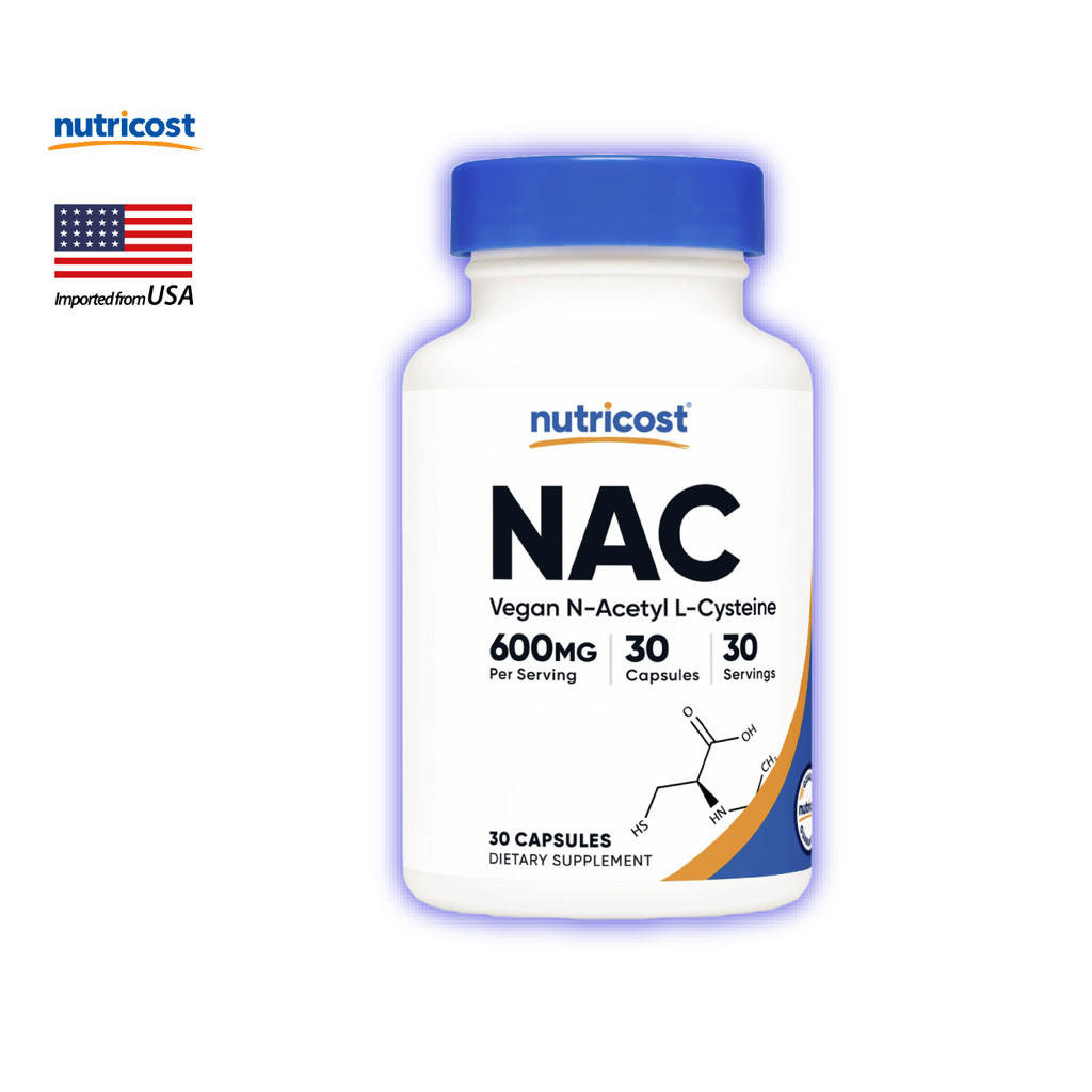 นูทรีคอสท์ แนค 600 mg x 30 แคปซูล, Nutricost NAC /กินร่วมกับ เอแอลเอ ไบโอติน คอลลาเจน กลูต้าไธโอน พิ