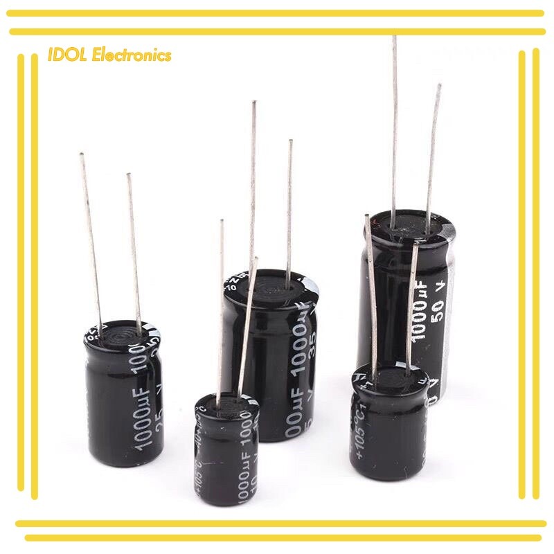 ราคาถูก! capacitor c ตัวเก็บประจุ รุ่นมีขั้ว 1uf 10uf  22uf 47uf แพ็ค5ตัว ส่งทุกวัน