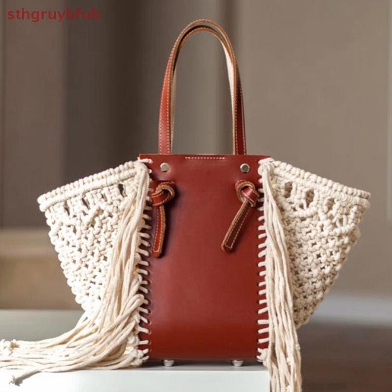 STHB DIY ถักโครเชต์กระเป๋าถือ Tote อุปกรณ์เย็บผ้าสําหรับทํากระเป๋า Handcraft อะไหล่