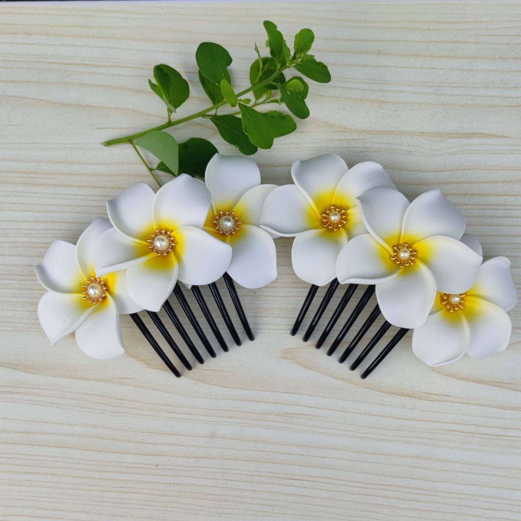 พร้อมส่ง กิ๊บดอกลีลาวดีติดผม กิ๊ฟลีลาวดีติดผม ผม กิ๊บลายดอกไม้ หวีลายดอกไม้  หวีลีลาวดี ยางมัดผมลายดอกไม้