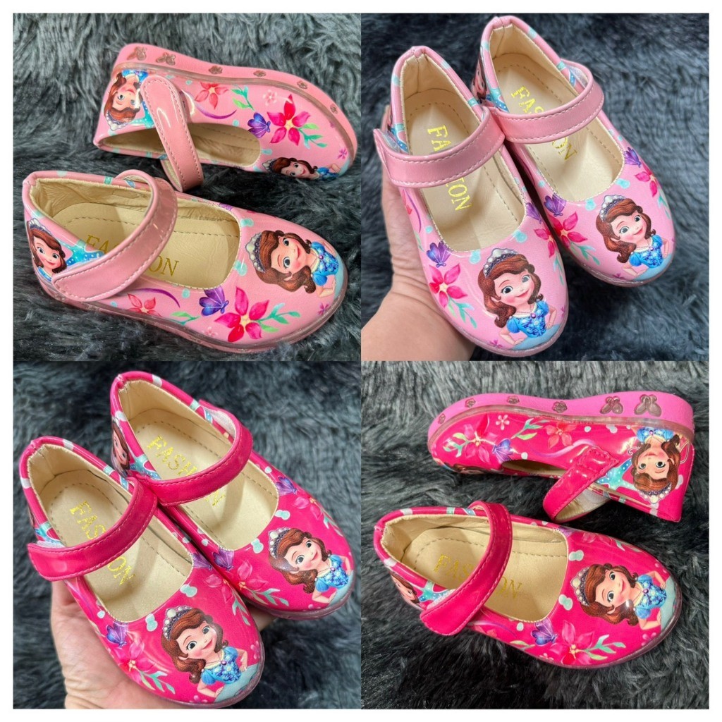 M23E รองเท้าตุ๊กตาพิมพ์ลาย PRINCESS SOFIA สําหรับเด็กผู้หญิง 1 ถึง 3 ปี ขนาดเล็ก ขนาด:21-26