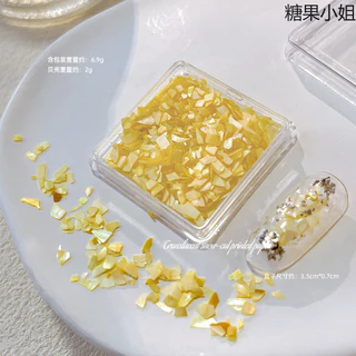เครื่องประดับตกแต่งเล็บเปลือกหอยบางเฉียบ สีแฟนตาซีไม่สม่ำเสมอ เศษเปลือกหอยเป๋าฮื้อธรรมชาติ