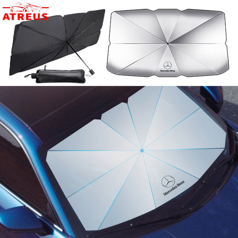 Mercedes Benz ร่มกันแดดในรถ กัน UV บังแดดหน้ารถ ม่านบังแดด สะท้อนแสงแดด สําหรับ EQE EQC W207 W211 W205 W212 W204 W220 W206 W124 W213 W218 W222