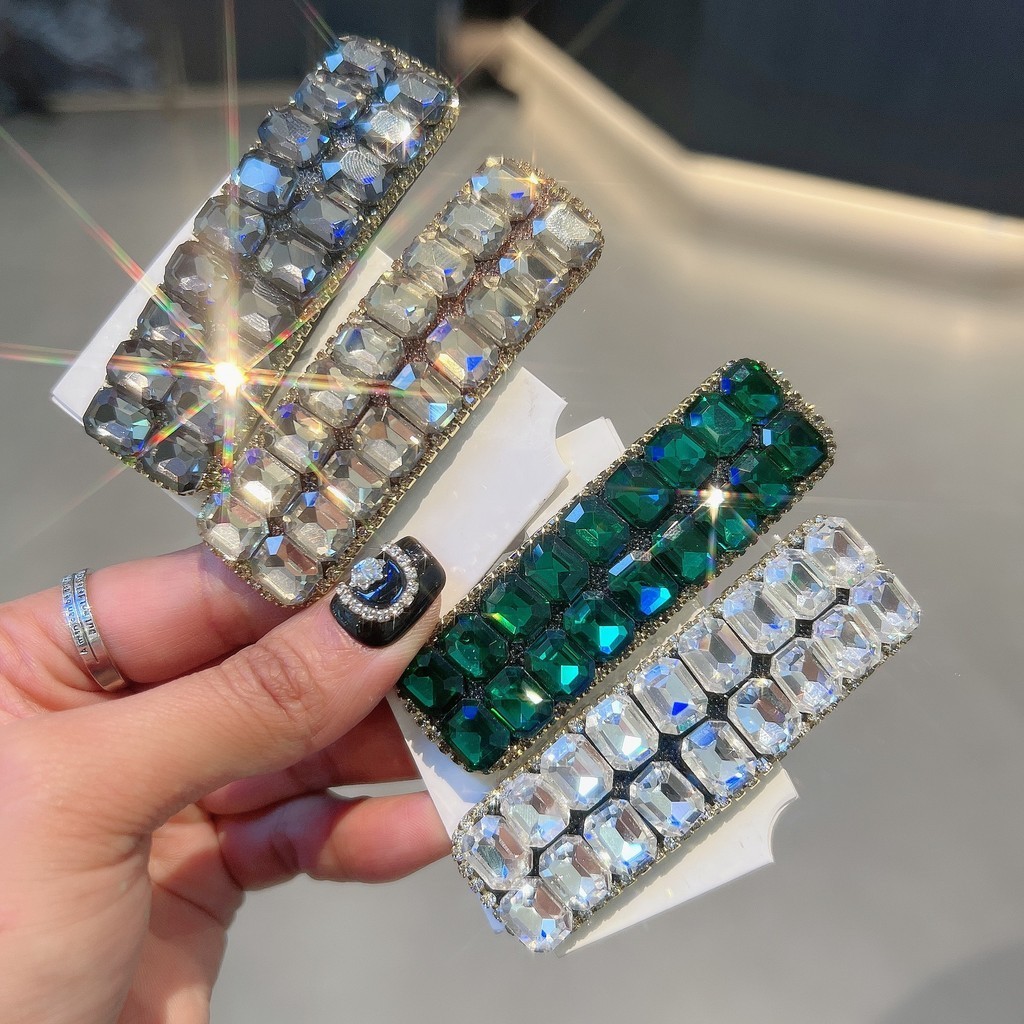 Korea Dongdaemun กิ๊บติดผมหน้าม้า ประดับเพชร สไตล์เกาหลี สําหรับผู้หญิง