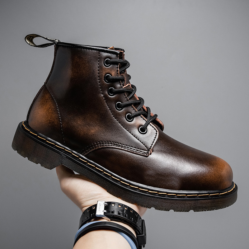 ขนาด 36-48 Martin BOOTS คู่ Martin รองเท้าโดยรวมรองเท้ารถจักรยานยนต์ High-Top ของแท้หนัง Martin รองเ