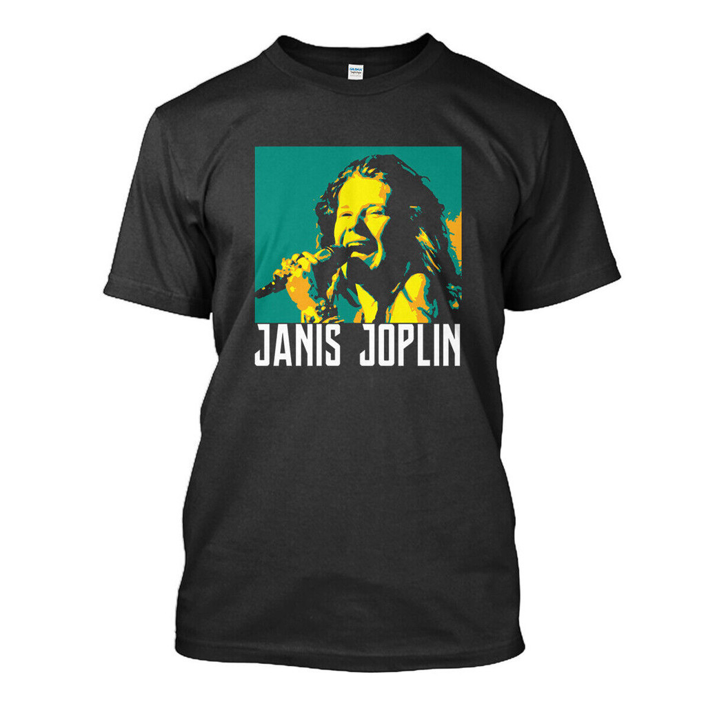 แฟชั่น Janis Joplin Janis Lyn Joplin. เสื้อยืดผ้าฝ้าย