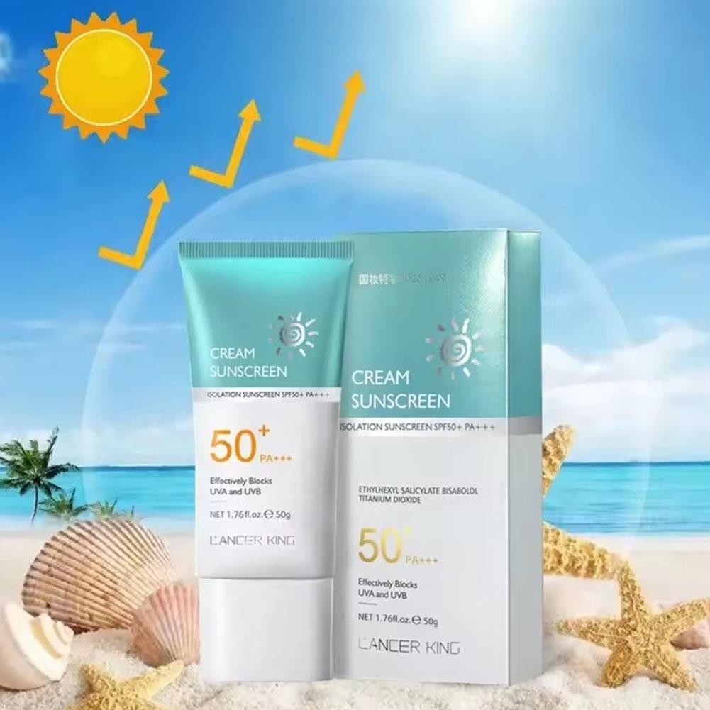 ครีมกันแดด SPF50 สเปกตรัมกว้าง ให้ความชุ่มชื้น ป้องกันแสงแดด ขนาด 50 กรัม แบบสากล สําหรับผิวหน้า ร่างกาย