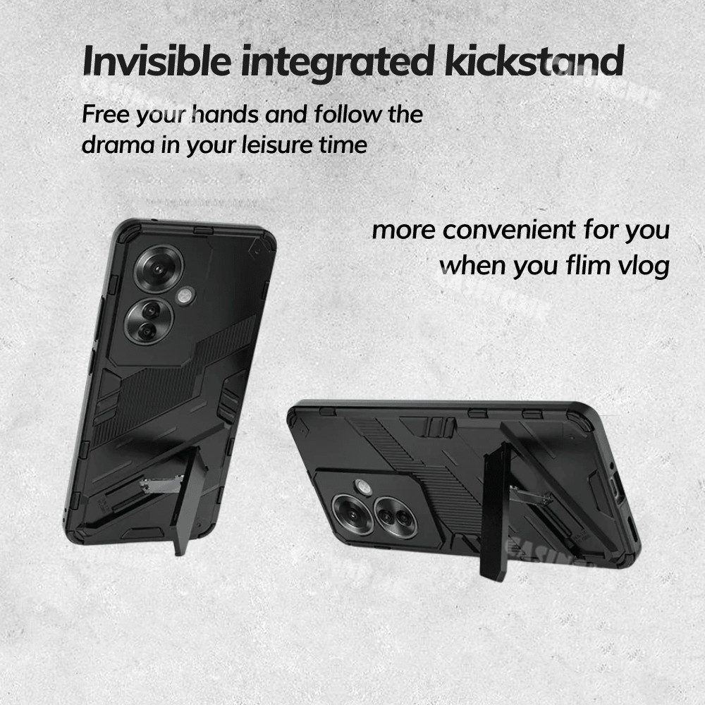 เคสโทรศัพท์มือถือแบบแข็ง กันกระแทก ลายเกราะ 3D พร้อมที่ตั้งวาง สําหรับ Oppo Reno11 F 5G Reno11F Reno 11F Reno 11 F F11 OppoReno11F 5G 2024 - รูปที่ 3