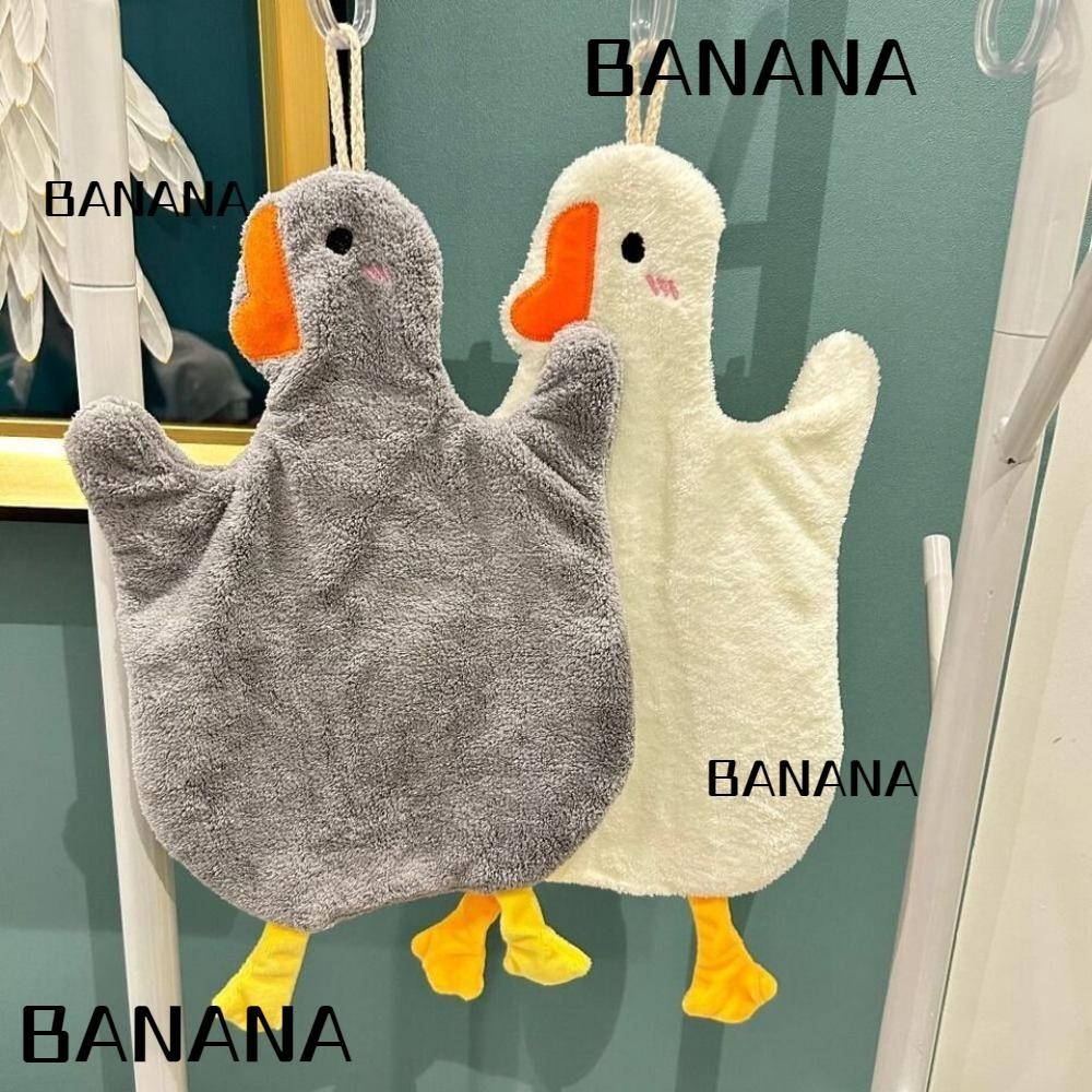Banana1 ผ้าเช็ดหน้า ผ้าขนหนู แบบแขวน ห่านใหญ่ น่ารัก เครื่องมือครัว หนา แห้งเร็ว น้ําลาย ผ้าขนหนู