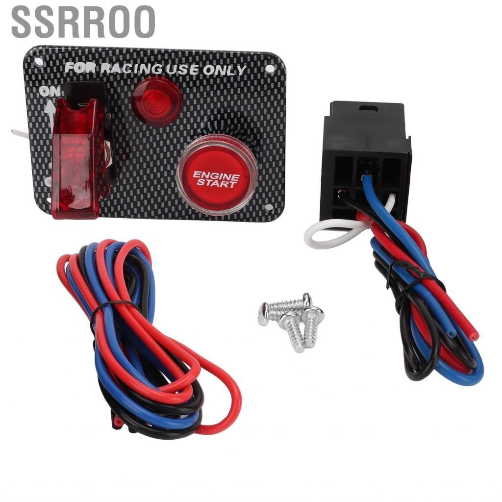 Ssrroo Car Ignition Switch 40A Engine Start Push Button Panel for Racing