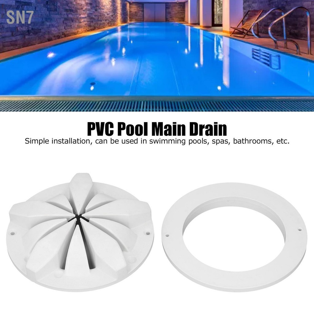 SN7 สระว่ายน้ำท่อระบายน้ำหลัก PVC สีขาวรอบน้ำพุร้อนสระว่ายน้ำท่อระบายน้ำอุปกรณ์เสริมสำหรับห้องน้ำสปา