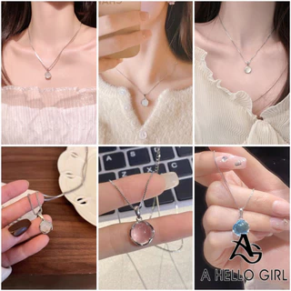สร้อยคอ จี้หินตาแมว ดวงจันทร์ สีขาว หรูหรา สําหรับเด็กผู้หญิง