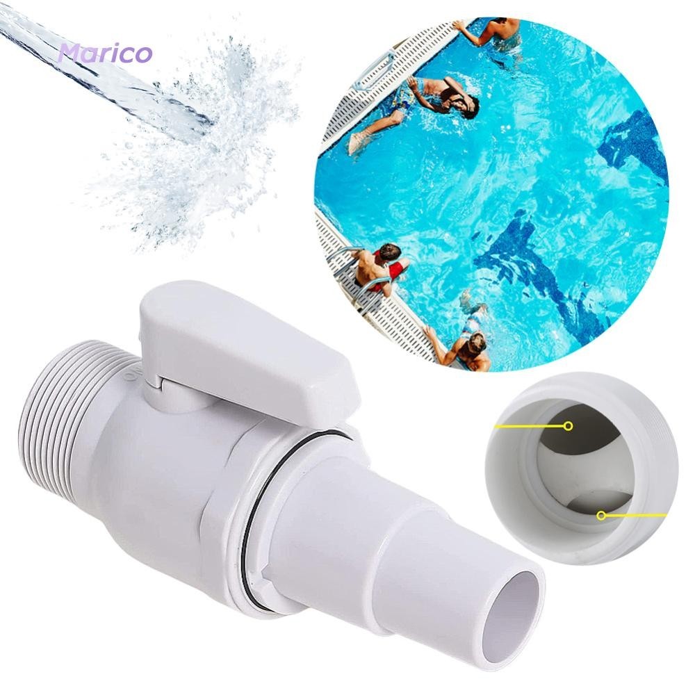 2-way Ball Valve Float Valve Pool Filter Stop Connector สําหรับ Home Backyard Plunge [Marico.th ]