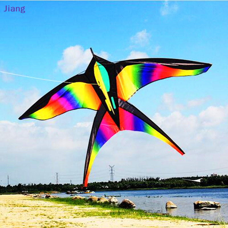 Jiang Large Rain Bird Kits พร ้ อมสายจับผ ้ าไนลอน Swallow Kite Bird Kites TH