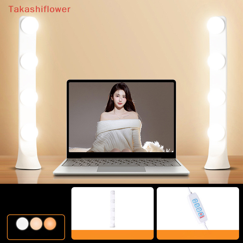 ( Takashiflower หลอดไฟ LED กระจกไฟหน ้ าแบบพกพา USB ปลั ๊ กหลอดไฟแหวนโคมไฟเติมแสงแต ่ งหน ้ าแสงแต ่ งหน ้ าวิดีโอ Live Studio กระจก Dressing โคมไฟ