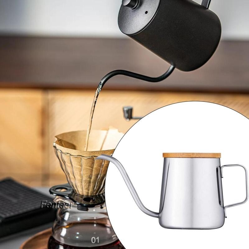 [Fenteer ] Pour over Coffee Kettle 250 ml พร ้ อมฝาปิด Coffee Tea Pot Coffee Bar