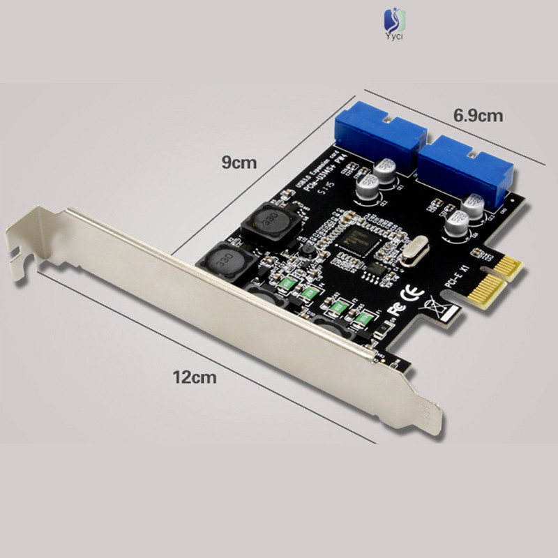 Pci Express To Dual 19/20 Pin USB 3.0 การ ์ ดอะแดปเตอร ์ ถ ่ ายโอนข ้ อมูลความเร ็ วสูงสําหรับ Windows 2000/XP/Vista/7
