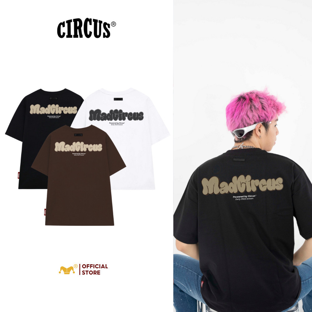 เสื้อยืด unisex oversize แบรนด์ท้องถิ่น ผ้าฝ้าย 100% - CODE BASIC B04 CIRCUS