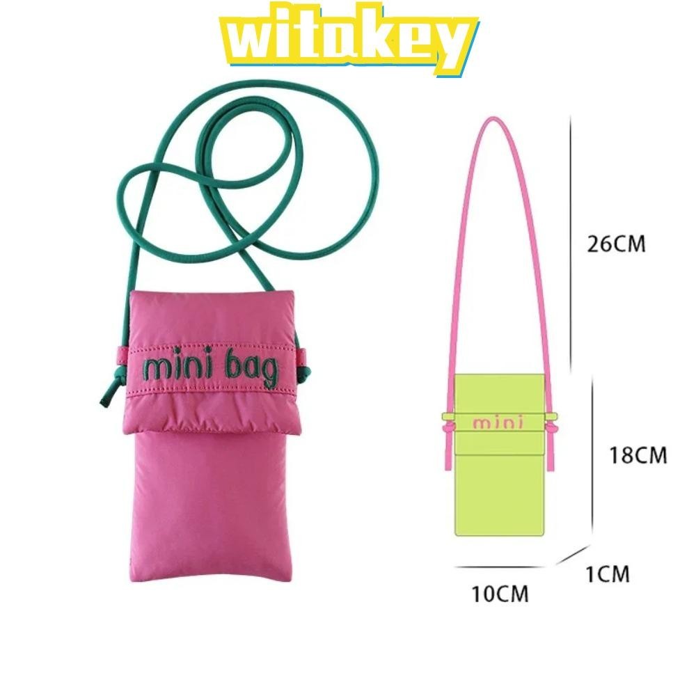 Witakey Phone Bag, Green/Rose Red Mini Shoulder Bag, All Match Contrast Color Crossbody Bag