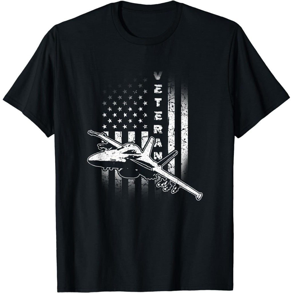 F-18 Super Hornet Jet Veteran Pilot Crew Military Us Flag เสื้อยืด