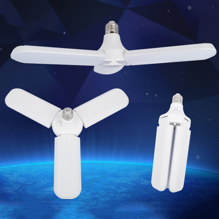 E27 หลอดไฟ LED ทรงใบพัด รูปสามเหลี่ยม หลอดไฟพับได้ สามารถปรับมุมได้ หลอดประหยัดพลังงาน หลอดปรับรูปร่าง