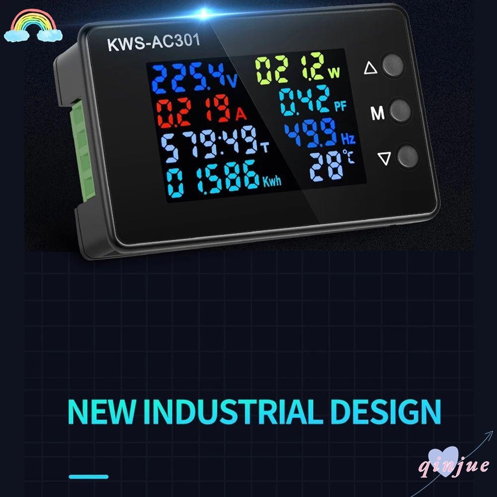 Qinjue โวลต์มิเตอร์แอมมิเตอร์ดิจิทัล KWS-AC301 0-100A AC 50-300V