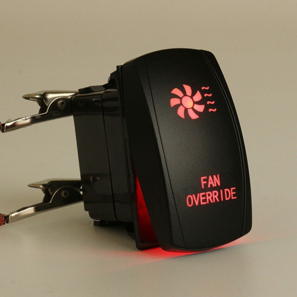 [GGG-0514 Grcekrin-th Auto ] 12V 20A 5 Pin Rocker Switch Control Red LED Fan Override สําหรับ ATV UTV รถ Auto