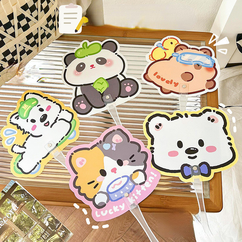 S26 พัดรูปสัตว์ต่างๆ ลายคาปิบาร่า น่ารัก พัดลมระบายความร้อน ฤดูร้อนขนาดเล็ก สินค้าพร้อมส่ง