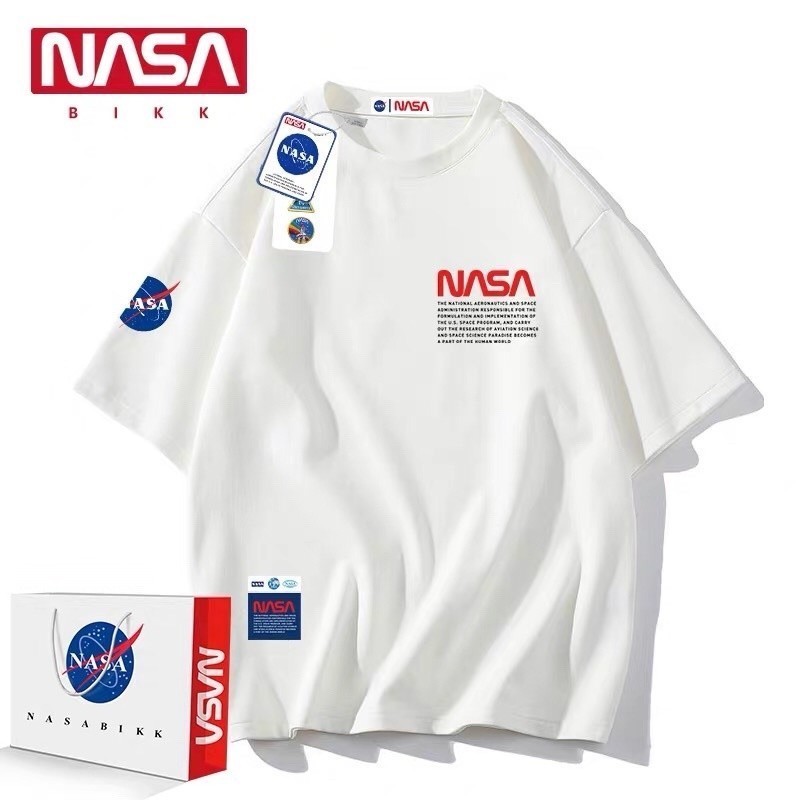 [100% Cotton] S-5XL (พิมพ์พรีเมี่ยม)NASAเสื้อยืดแขนสั้นนาซ่าฤดูร้อน สินค้าลิขสิทธิ์แท้ เสื้อยืดคุณภาพดี