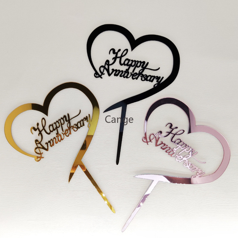 10pcs/set งานแต ่ งงานครบรอบเค ้ กปลั ๊ กอินปาร ์ ตี ้ วันเกิดเทศกาลเค ้ กธงใส ่ อะคริลิควันเกิดปลั ๊ กอิน