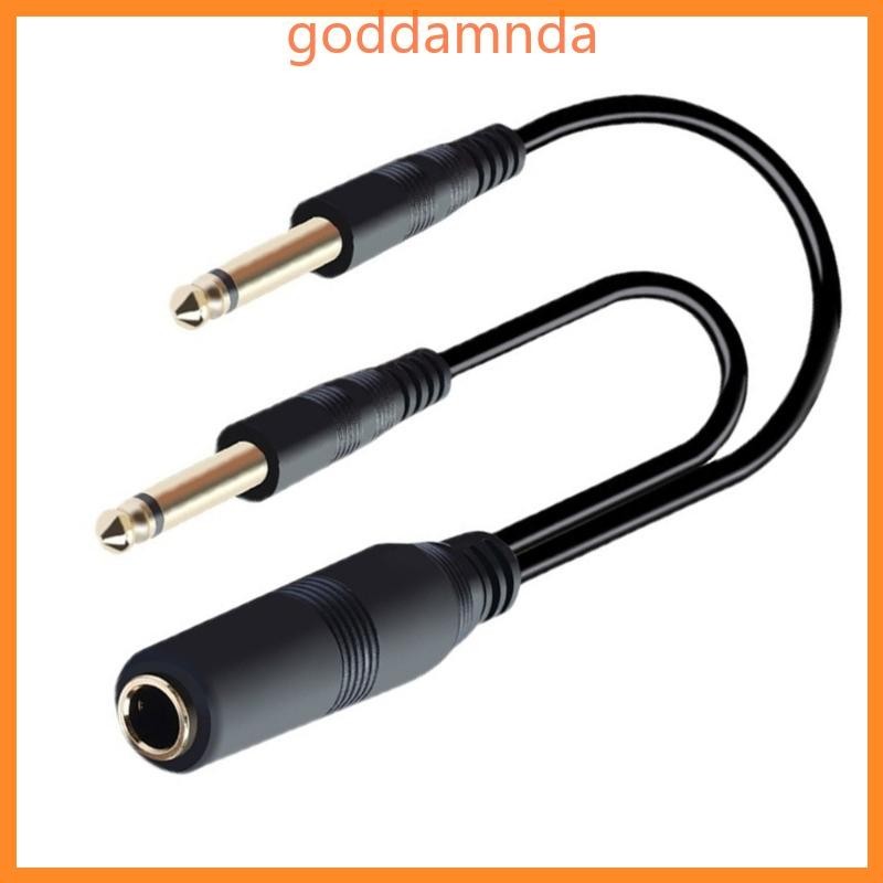 Godd 1 4 นิ้วถึง 6 35 มม.ชาย Y Splitters สาย 6 35 มม.ถึงคู่ 6 35 มม.TS Mono Cable