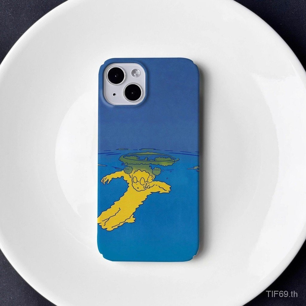 Art สไตล์ Blue Deep Sea iPhone เคสโทรศัพท์เหมาะสําหรับ iPhone 13 12 11 14 15 pro 7/8plus xr xs xsmax 11promax 13 15 14 12 promax โทรศัพท์ป้องกันกรณี Hard Case Shock-proof 7MY2