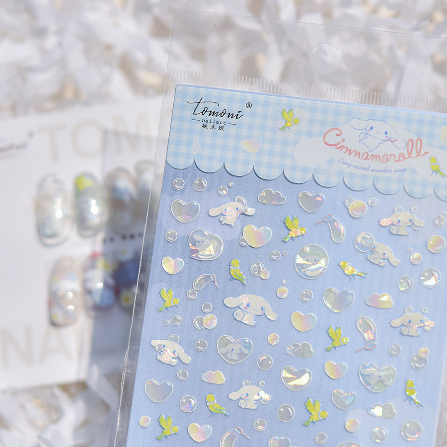 [Meow.Sensei] Sanrio & tomoni Cooperation Style Shell Light Nails Sticker ของแท้ Co-Branded SAN Series 050 Big-Eared Dog Happy Na