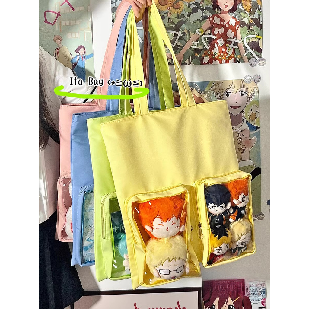 Kawaii Multicolor Ita กระเป ๋ าน ่ ารัก Diy อะนิเมะตุ ๊ กตาแสดงกระเป ๋ าสะพายความงาม Tote กระเป ๋ าสําหรับผู ้ หญิง