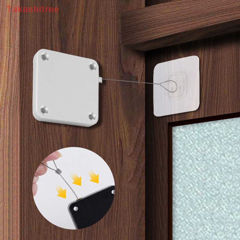 (Takashitree 🏠 Automatic Sensor Door Closer Punch-Free Adjustable Surface Door Stopper Automatic Closer Home Improvement